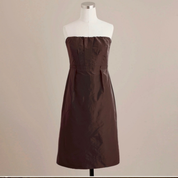 J. Crew Silk Taffeta Gracen Black Strapless Cocktail Dress - Picture 2 of 9